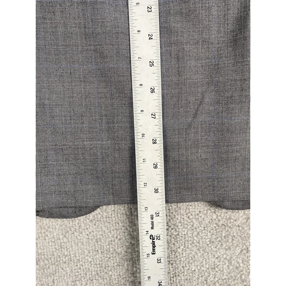 Polo Ralph Lauren Suit Jacket 46 R Gray Wool Glen Plaid Luxury Designer Bedford